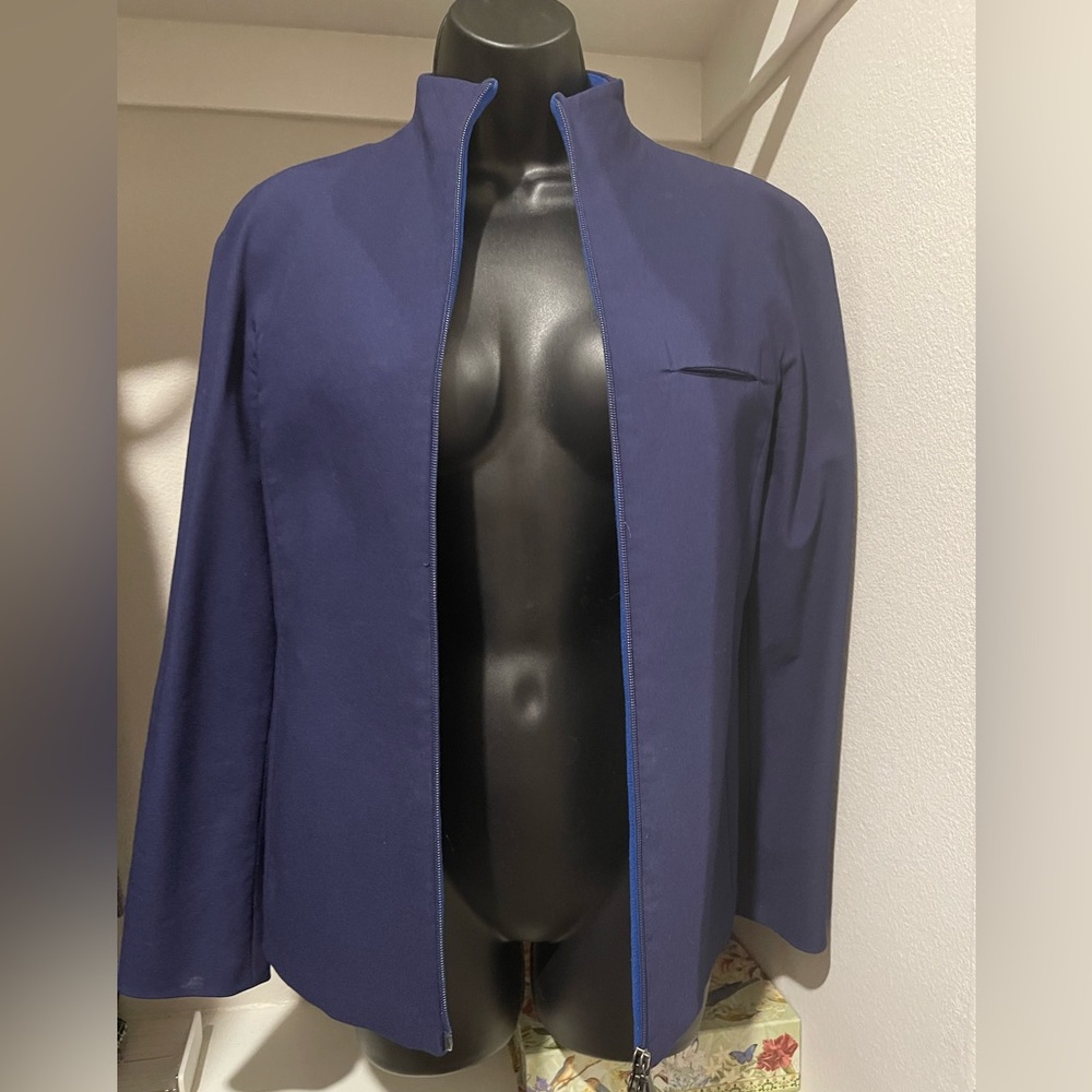 Emporia Armani navy blue suit jacket zip up lightly worn size European size 38